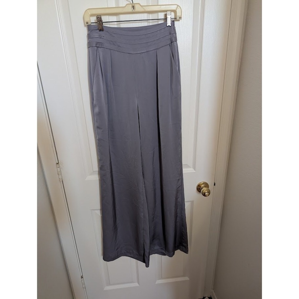 Ramy Brook New York‎ Lavender Lush Size 0 Pleated Wide Leg Trousers Pants - Picture 2 of 13